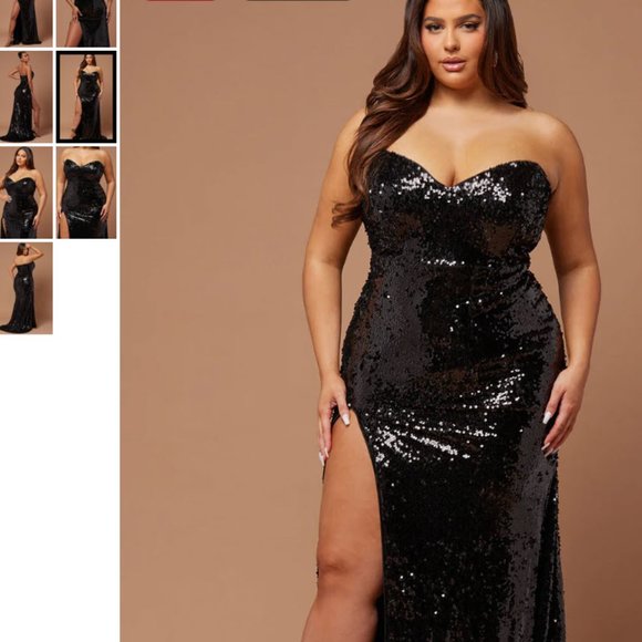 Strapless Sequin Gown - Picture 5 of 8